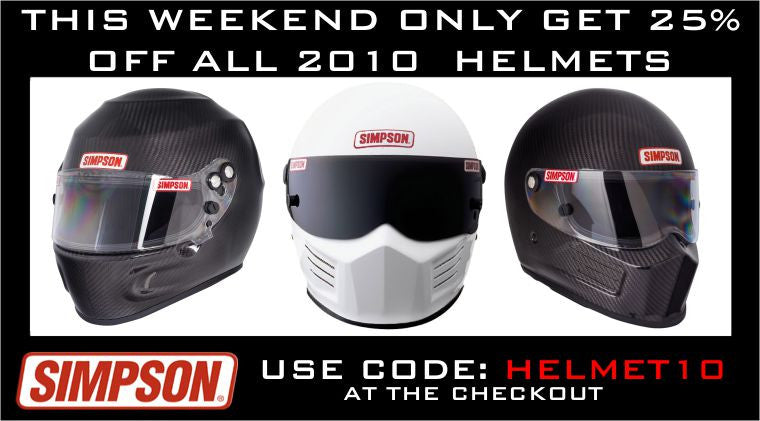THIS WEEKEND ONLY GET 25% OFF ALL 2010 HELMETS