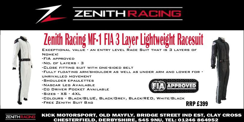 ZENITH RACING MF-1 FIA 3 LAYER LIGHTWEIGHT RACESUITS